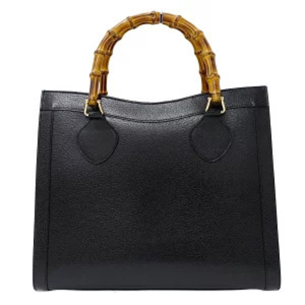 Gucci Handbag Tote Bamboo Leather Bag Black